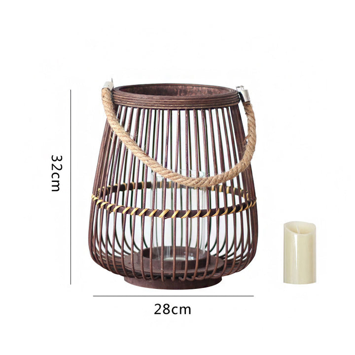Rustic Rattan Lantern Stornfield
