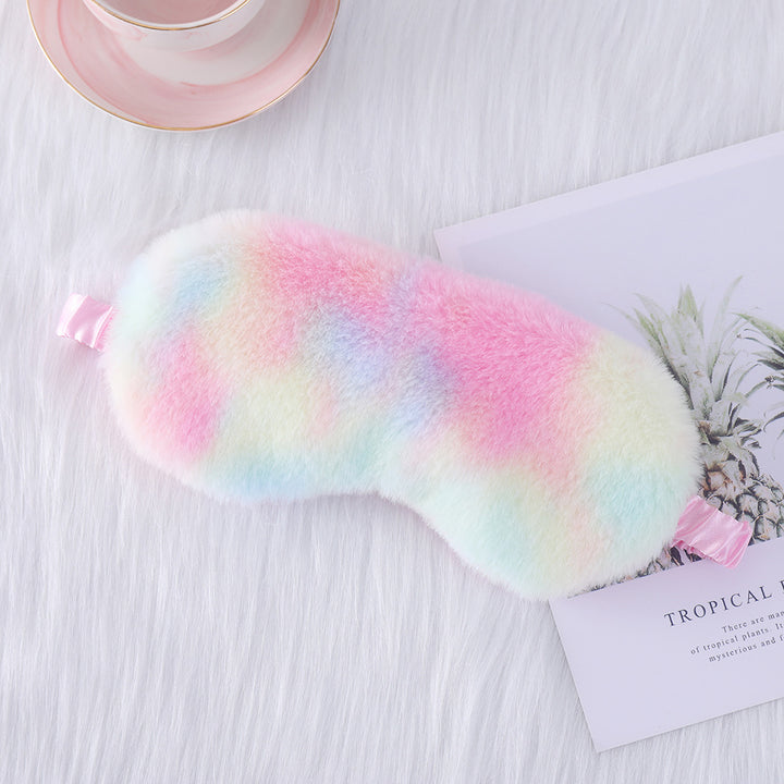 Women's cozy sleep mask made of plush with adjustable elastic band and lightproof inner lining Stornfield