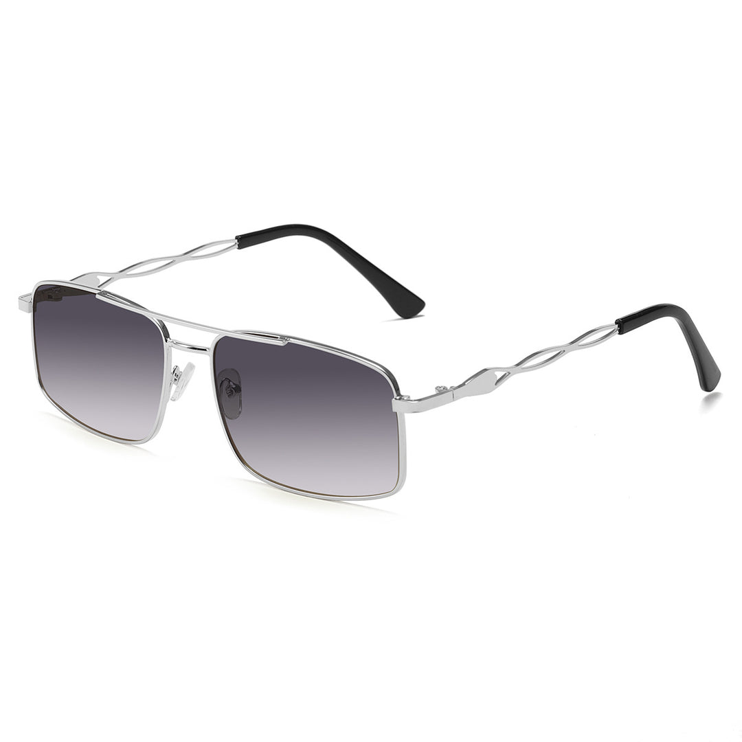 Women's sunglasses with trendy rectangular frame and yellow lenses Stornfield