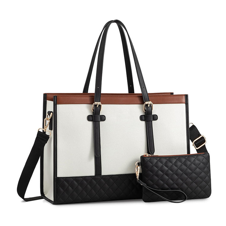 Stylish Quilted Tote Bag with Removable Cosmetic Compartment Stornfield
