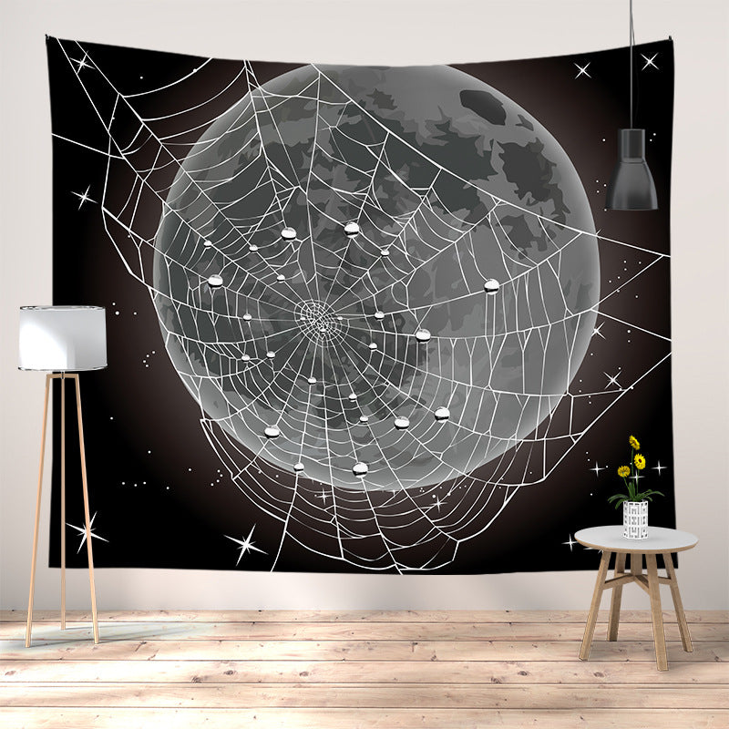 Meditation Yoga Sunset Tapestry Wall Hanging with Silhouette Print
