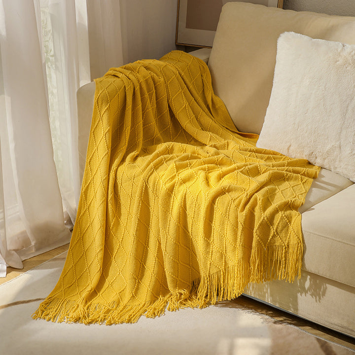 Cozy Textured Knitted Throw Blanket