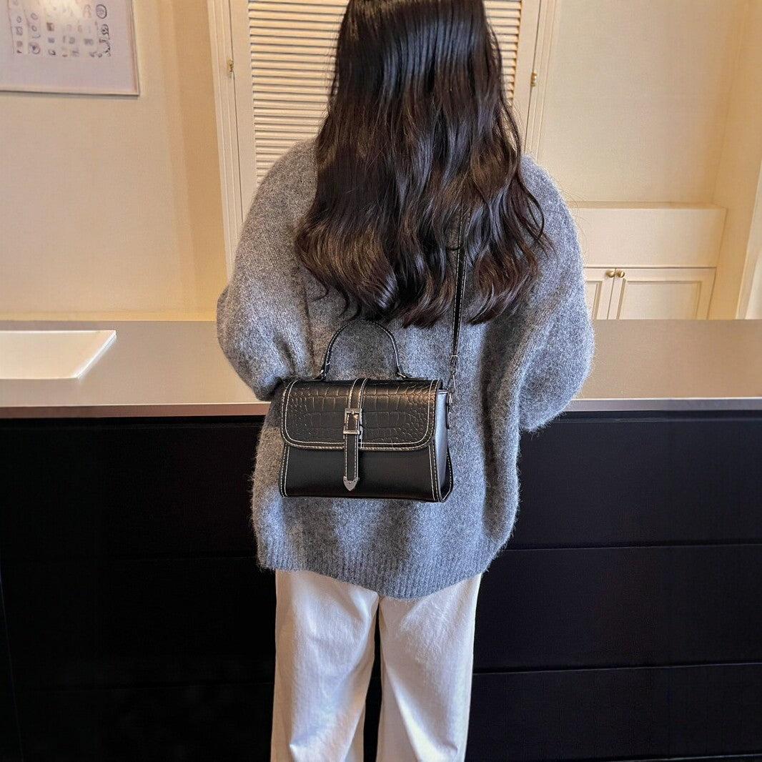 Vintage Crocodile Pattern Handbag
