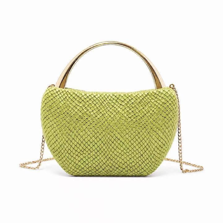 Textured Snakeskin Handheld Clutch