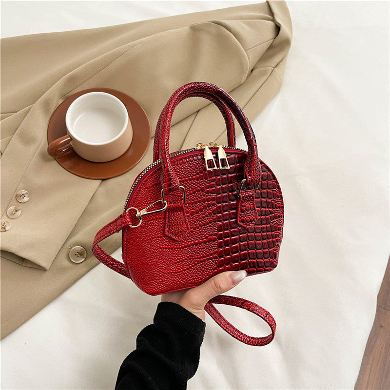 Crocodile-Embossed Mini Satchel Bag Stornfield