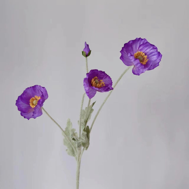 Lifelike Poppy Flower Stem