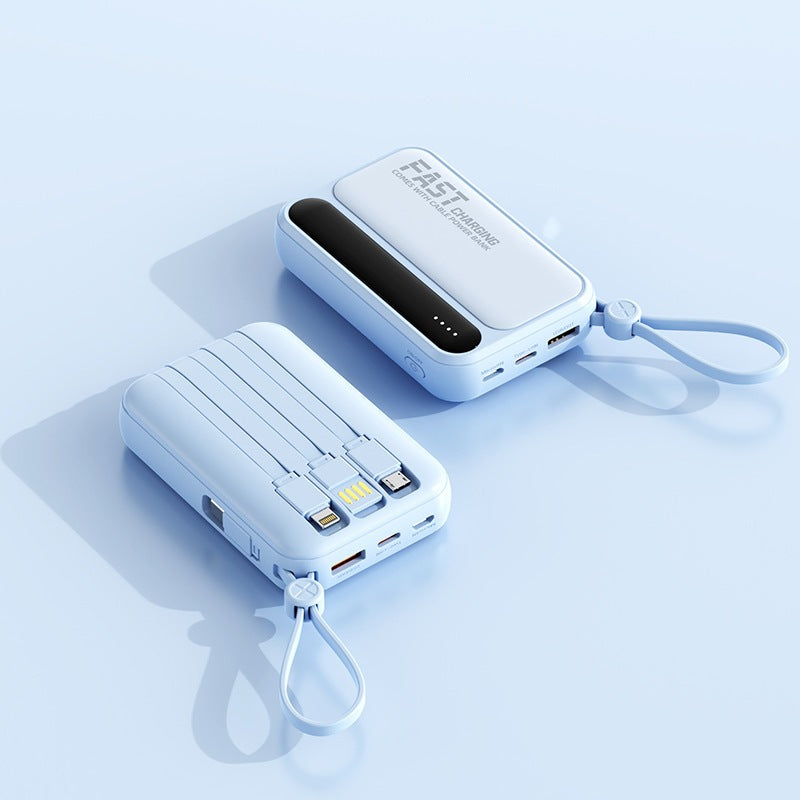 Portable power bank with integrated fast charging ports and multifunctional cable Stornfield