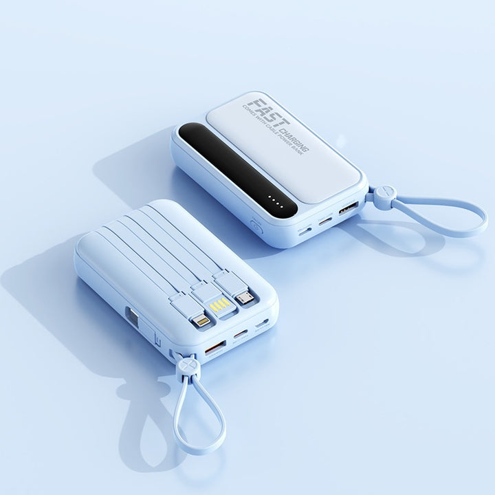 Portable power bank with integrated fast charging ports and multifunctional cable Stornfield