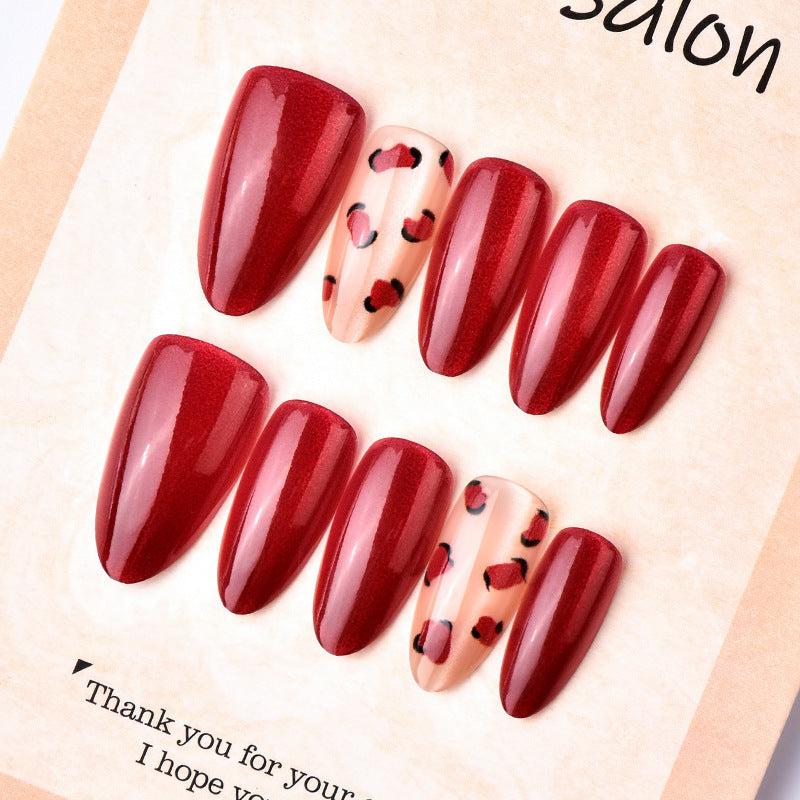 Artistic Red Press-On Nail Tips Stornfield