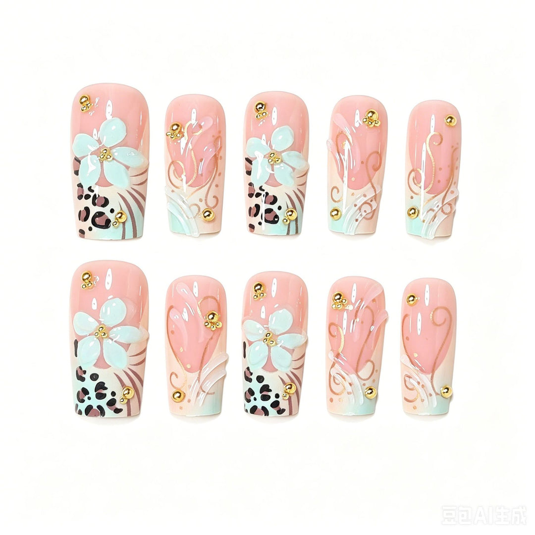 Decorative Long Press-On Nail Design Stornfield