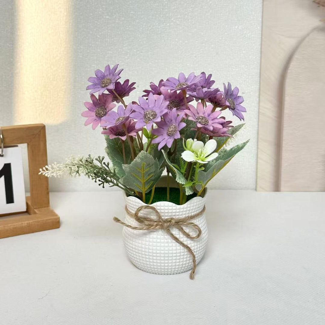Lifelike Potted Floral Arrangement