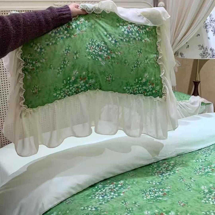 Floral Ruffled Duvet Cover Set with Pillow Shams