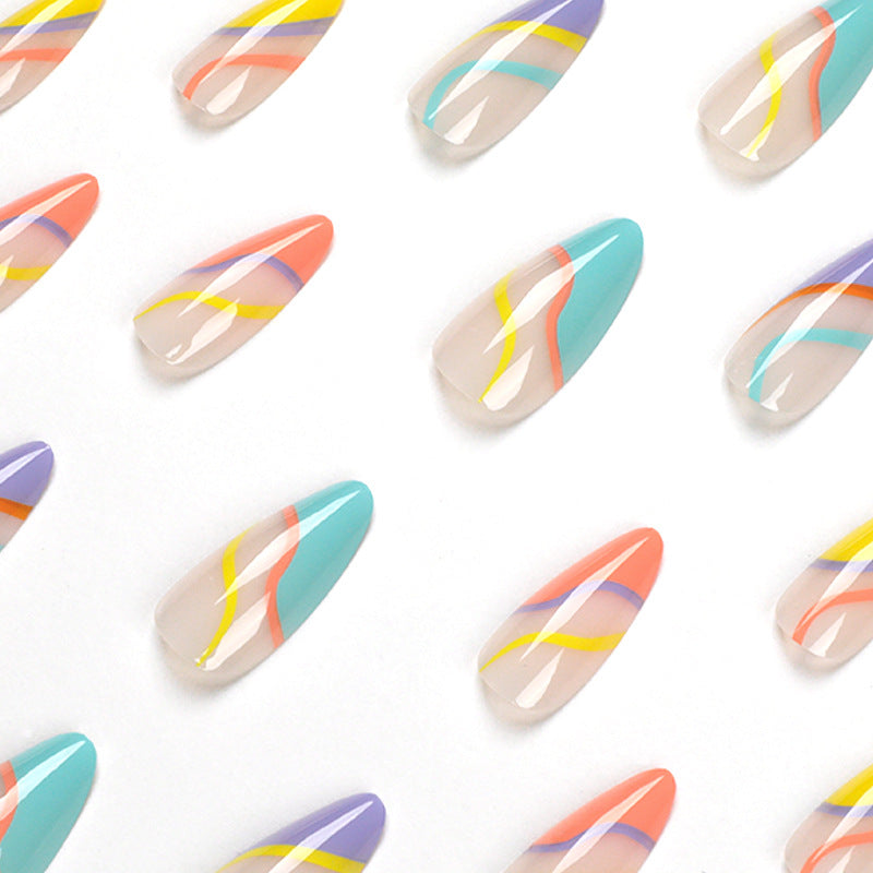 Artificial nail extensions with stylish gradient colors and modern designs Stornfield