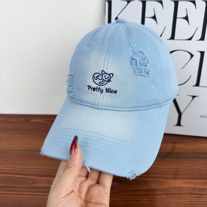 Women's Distressed Casual Embroidered Baseball Cap Stornfield