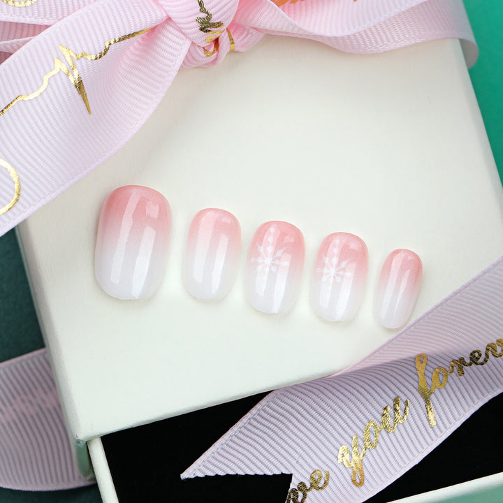 Artful Nail Extensions with Glitter and Snowflake Design Stornfield