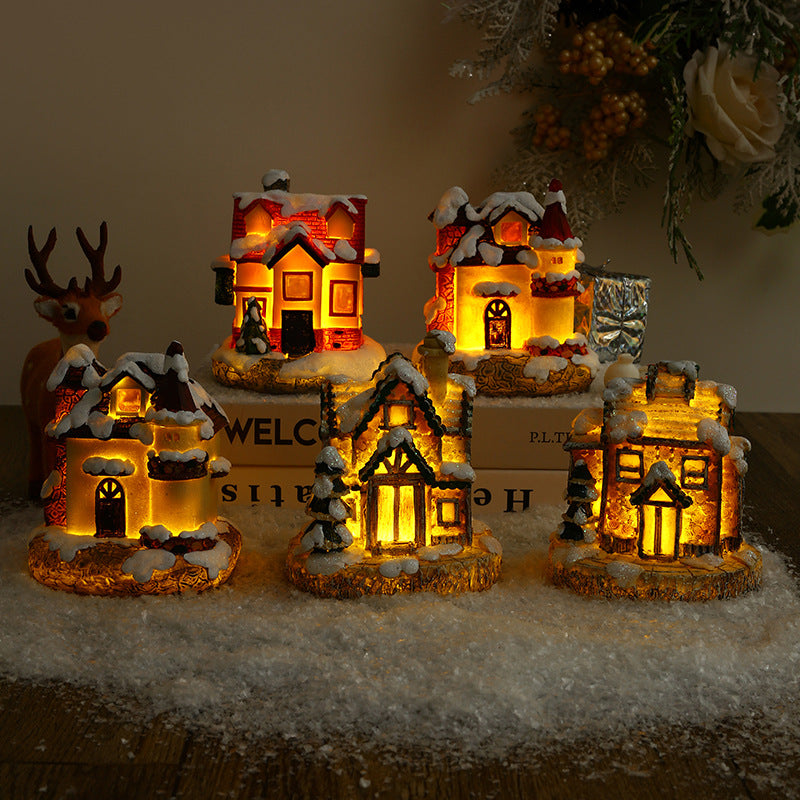 Illuminated Christmas village made of ceramic Stornfield