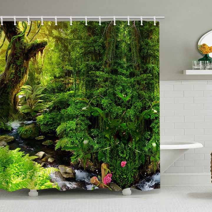 Scenic Garden Print Shower Curtain Stornfield