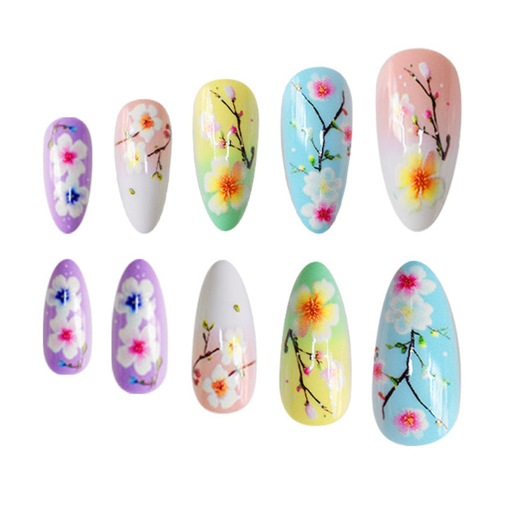 Artistic Floral Press-On Nail Art Extensions Stornfield