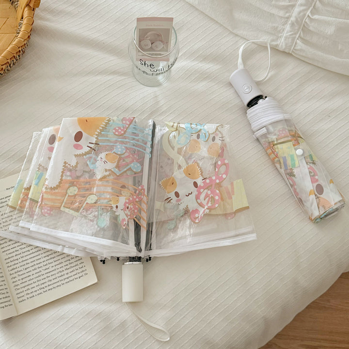 Women's Transparent Folding Umbrella with Playful Animal Design Stornfield