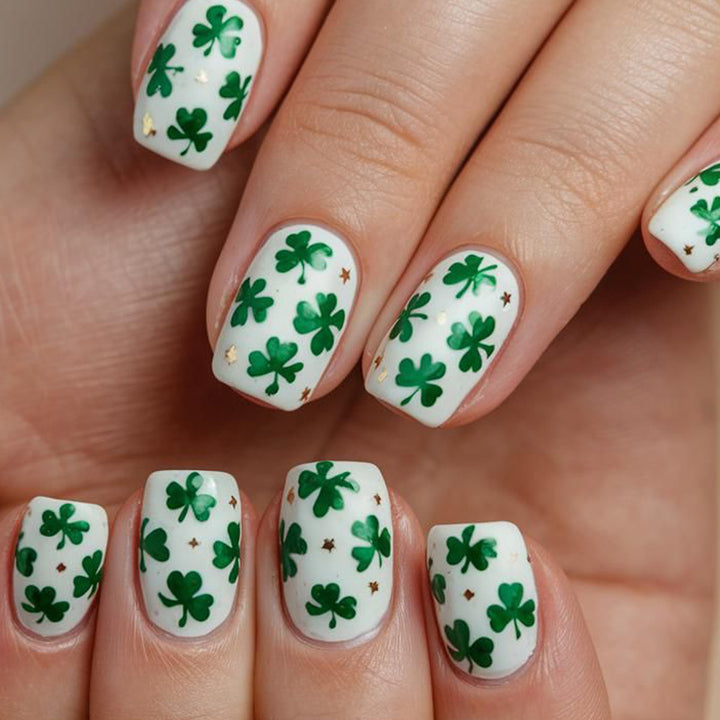 Shamrock-Themed Nail Art Extensions Stornfield