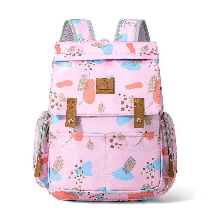 Playful Patterned Multi-Compartment Backpack Stornfield