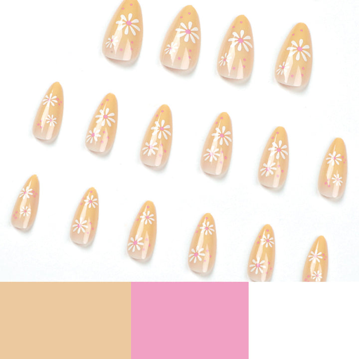 Artistic Press-On Nails with Floral Patterns Stornfield