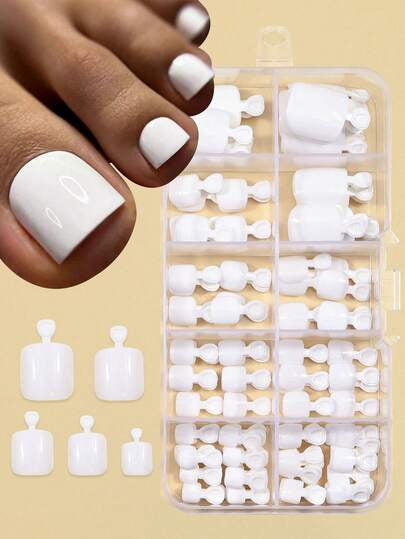 Premium Glossy Press-On Pedicure Set Stornfield