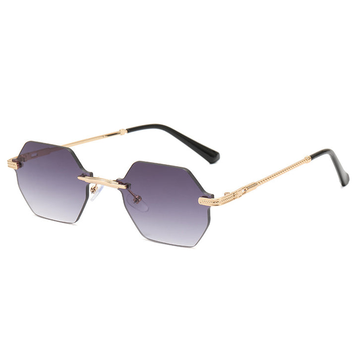 Women's hexagonal designer sunglasses with high-quality metal frame Stornfield