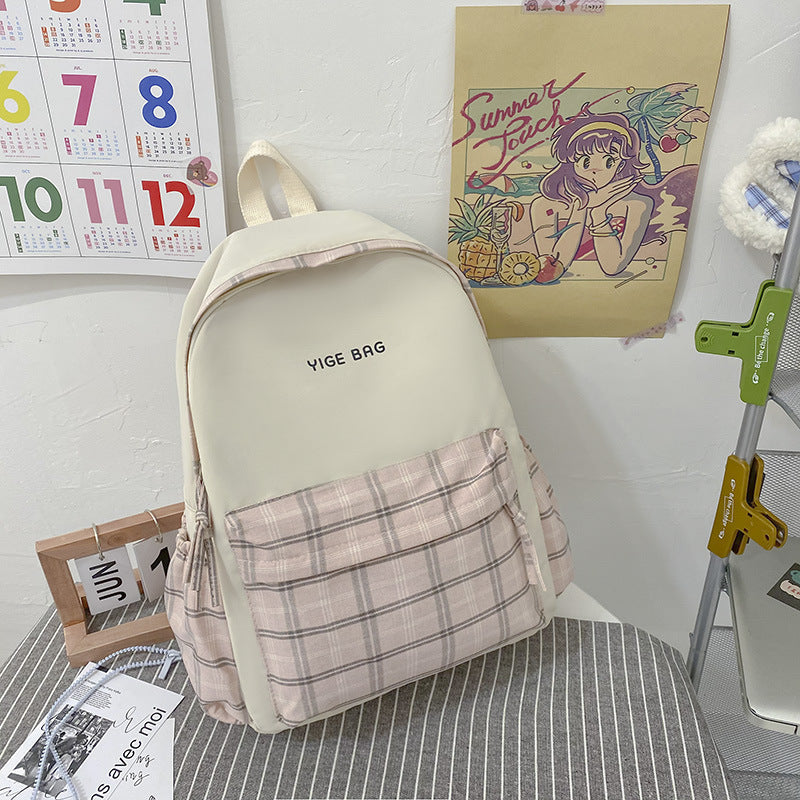 Casual Plaid Pattern Backpack Stornfield