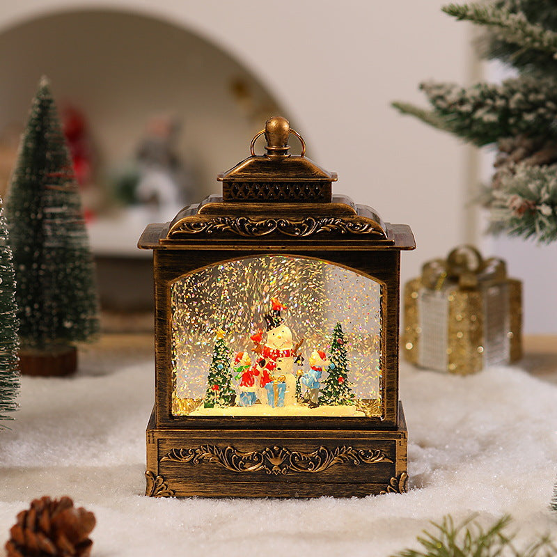 Nostalgic Christmas lantern with moving snowfall scene Stornfield