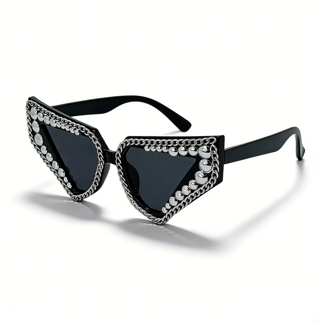 Women's sunglasses with unique triangular frame and sparkling accents Stornfield