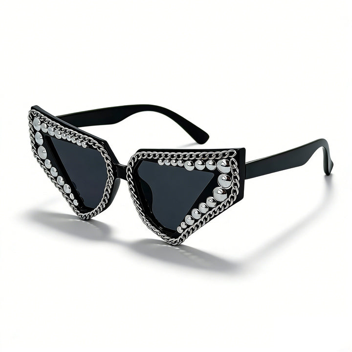 Women's sunglasses with unique triangular frame and sparkling accents Stornfield