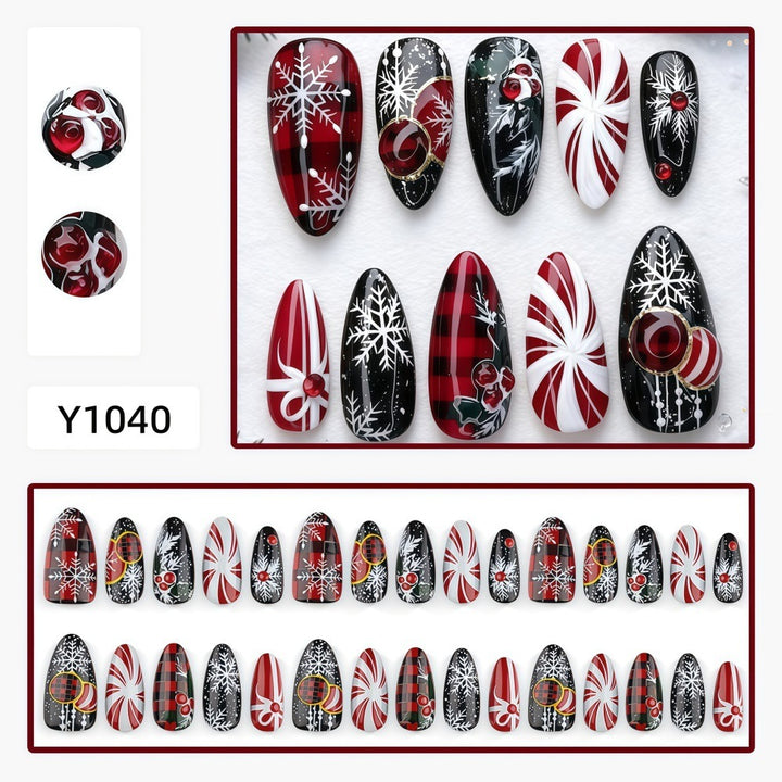 Artificial nails in festive Christmas design Stornfield