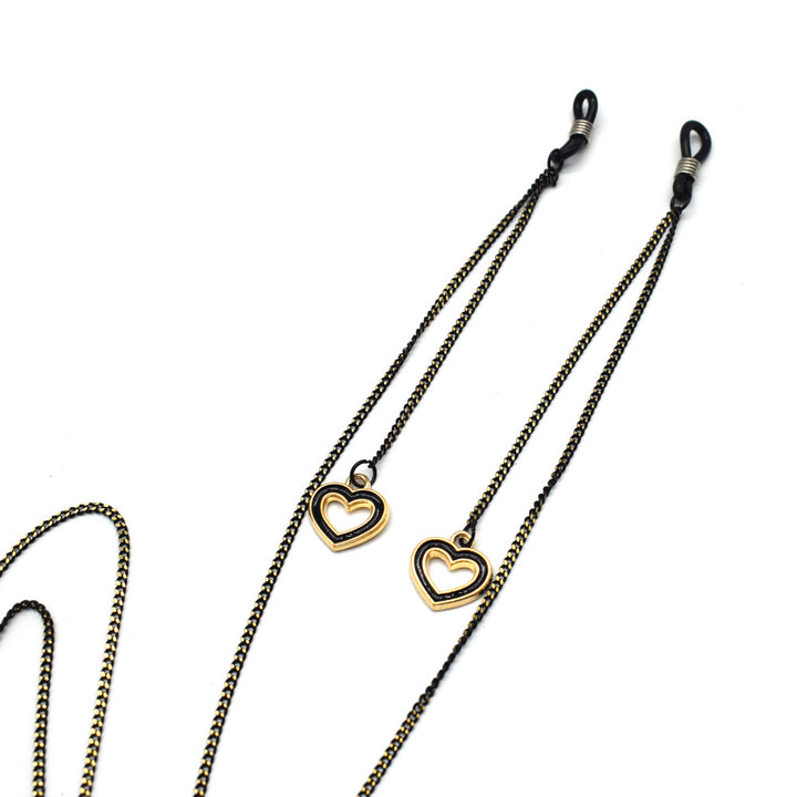 Heart-Embellished Eyewear Holder Chain Stornfield