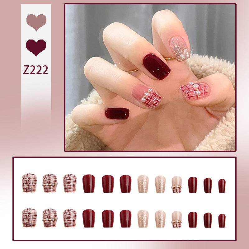 Elegant Rhinestone-Embellished Press-On Nails