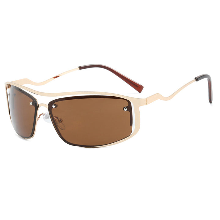 Women’s futuristic sunglasses with an elegant metal frame and high-transparent lenses Stornfield