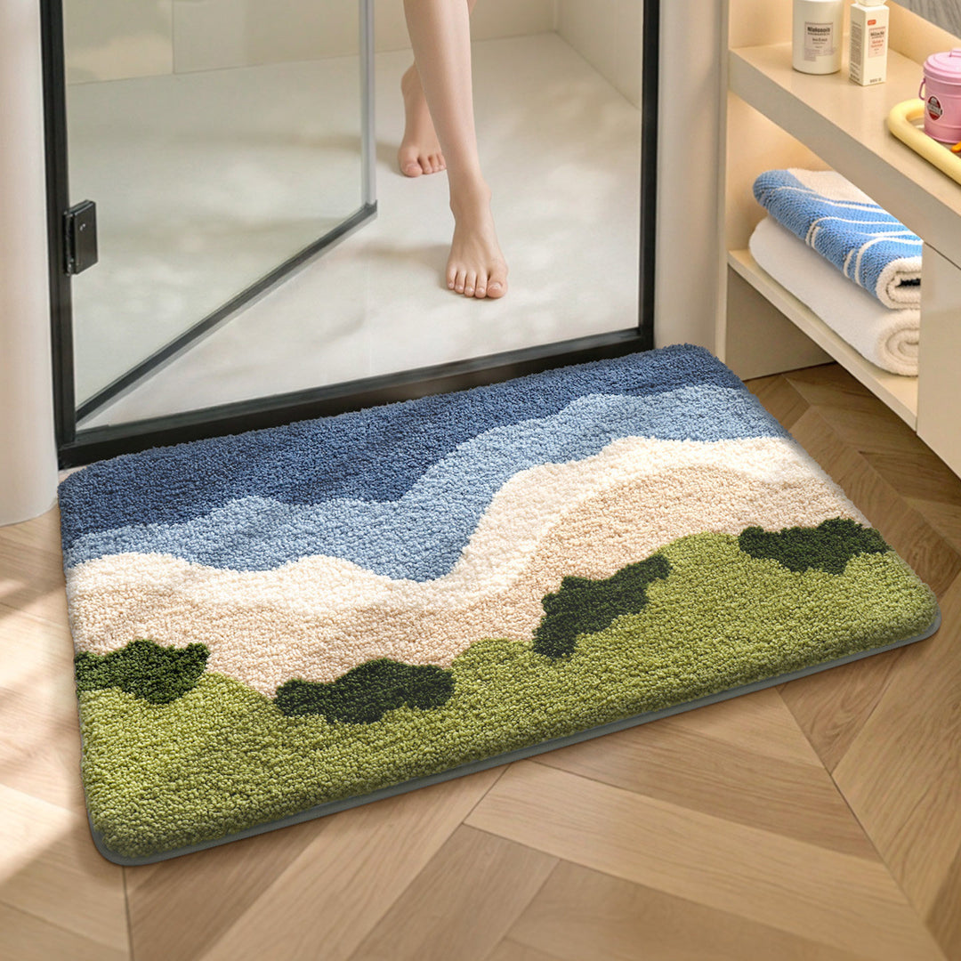 Abstract Wave Pattern Bath Rug