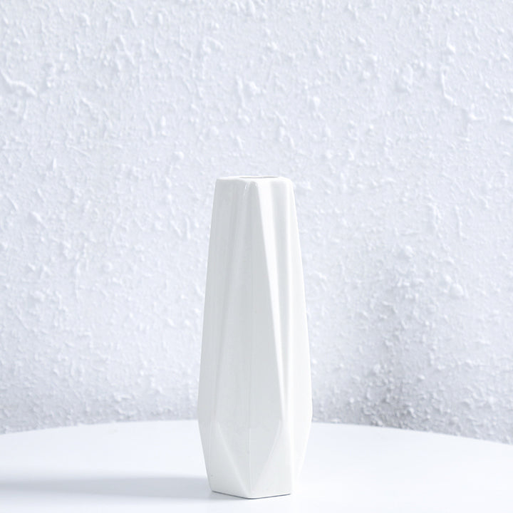 Geometric Faceted Ceramic Flower Vase Stornfeild