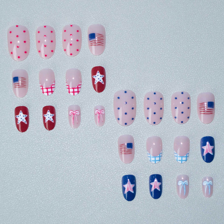 Patriotic Themed Acrylic Nail Art