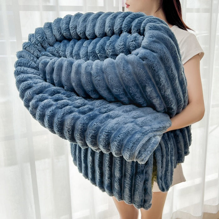 Ladies Cozy Plush Blanket with Textured Surface Stornfield