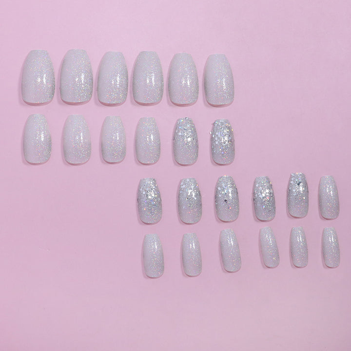 Glitter-Dusted Long Stiletto Press-On Nails Stornfield