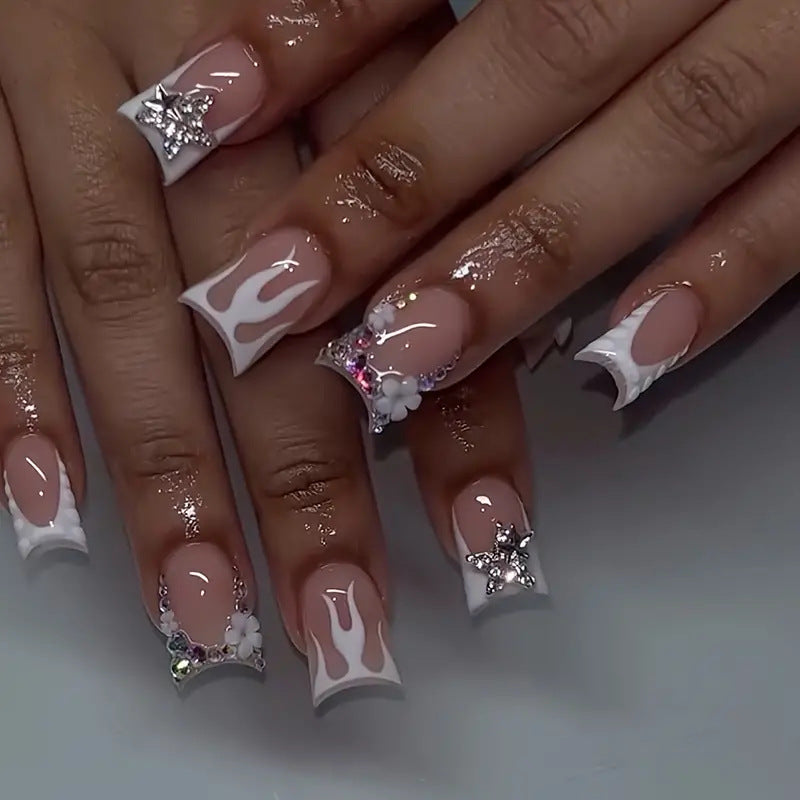 Artistic 3D Decorated Press-On Nails Stornfield