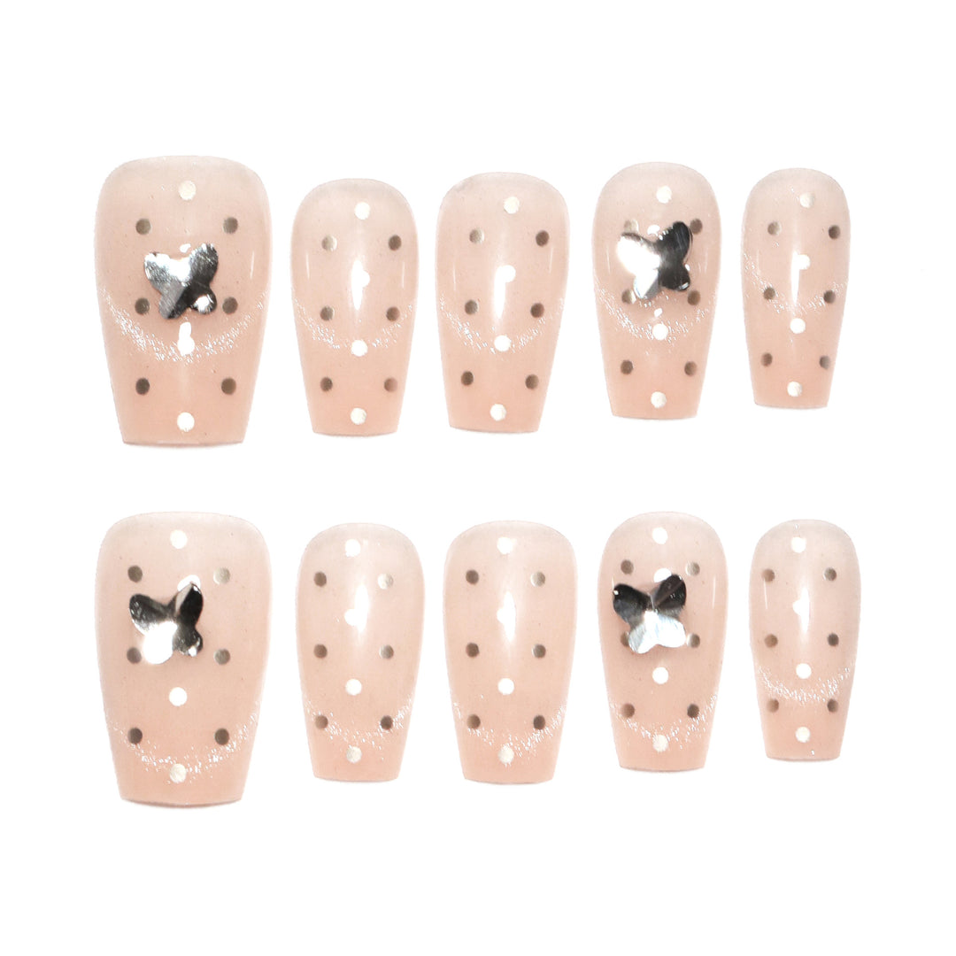 Artful Nail Extensions with Rhinestone Decoration Stornfield