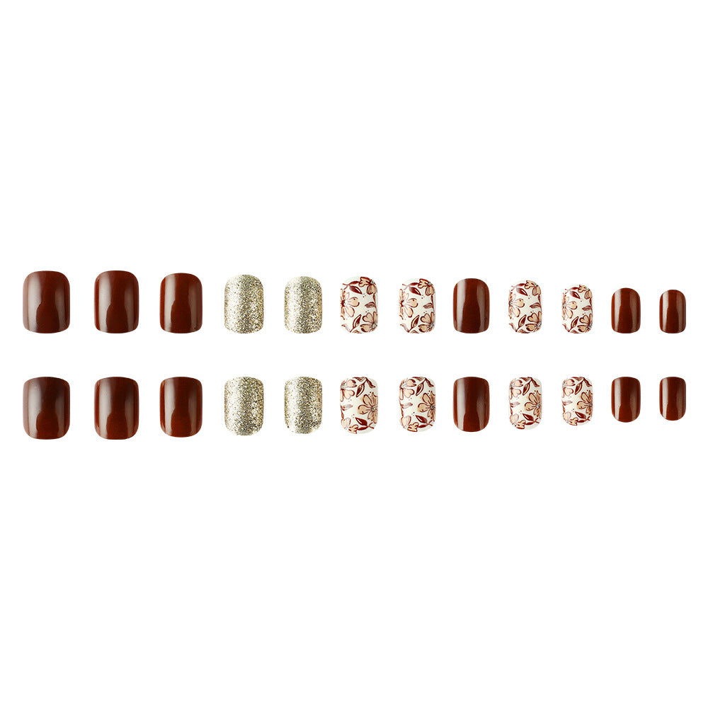 Artistic Floral-Inspired Press-On Nail Set Stornfield