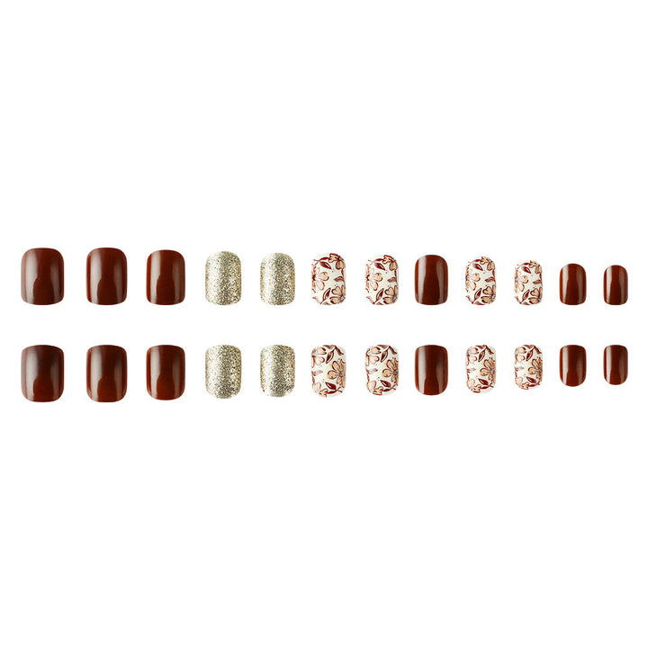 Artistic Floral-Inspired Press-On Nail Set Stornfield
