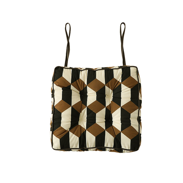 Padded chair cushion with ties and tufted seat Stornfield