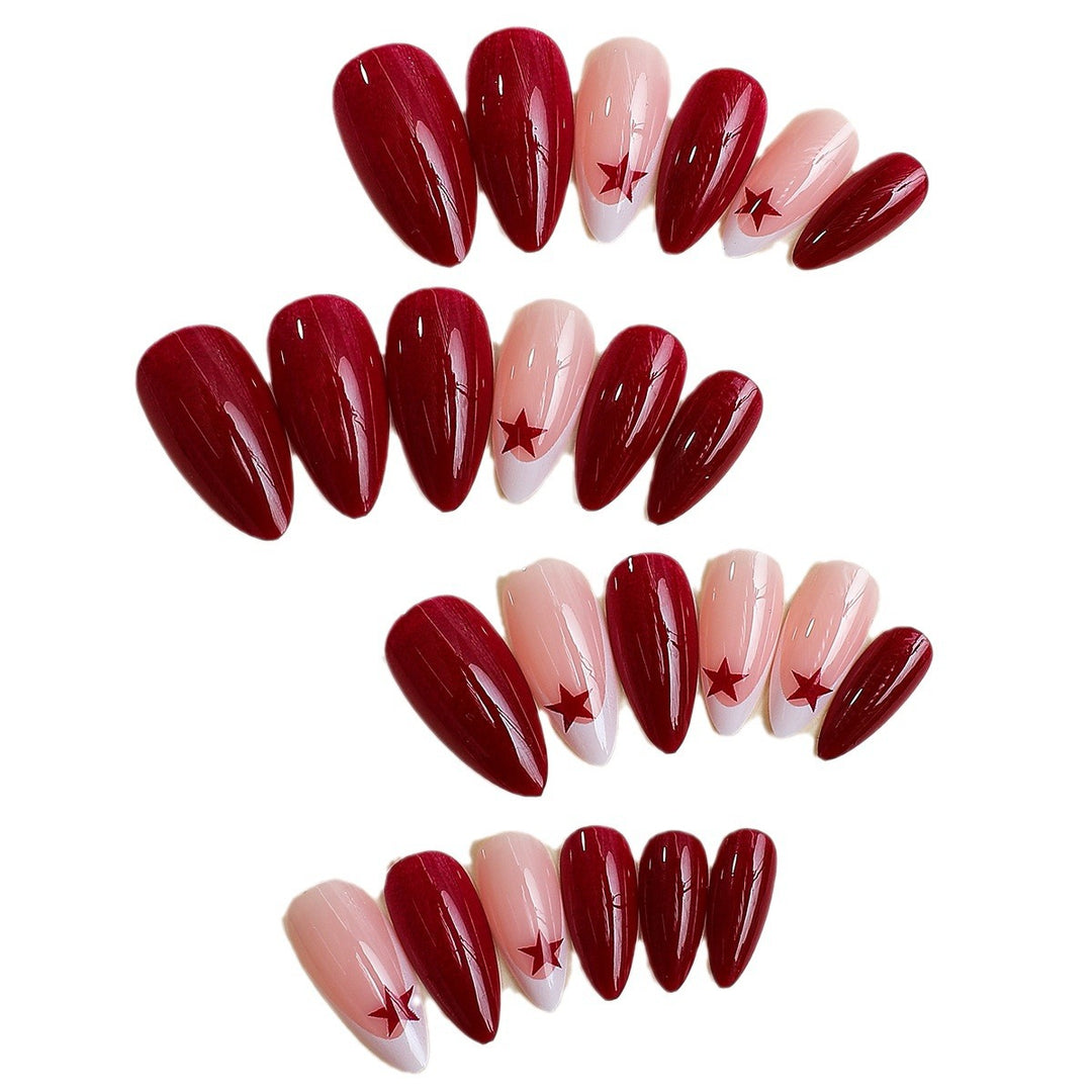 Artificial nail set with elegant star accents Stornfield