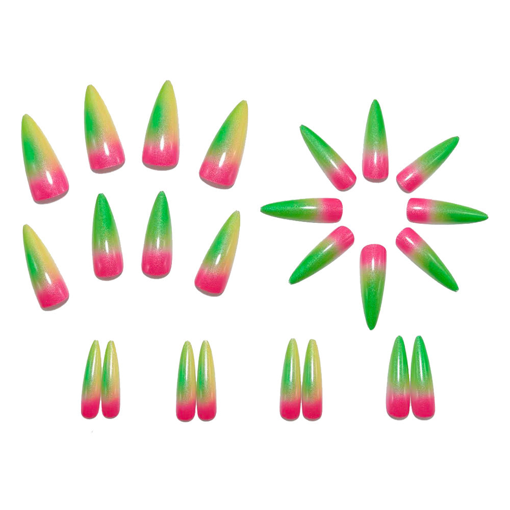 Trendy artificial nails with sparkling ombre color Stornfield
