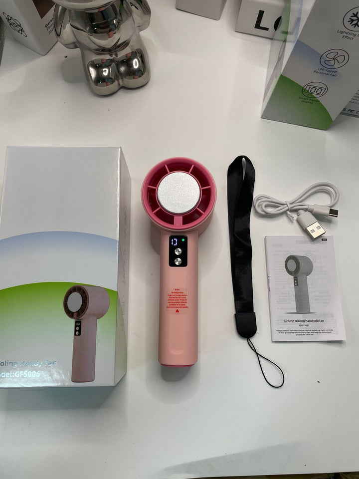 Women's Portable Turbo Hand Fan with Digital Control Stornfield