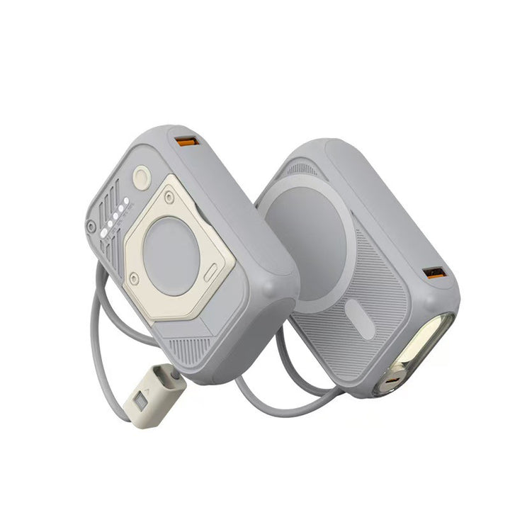 Multifunctional power bank with LED light and integrated charging cable Stornfield